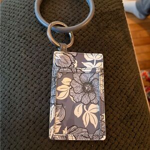 Vera Bradley Gray Floral Key & Card Holder